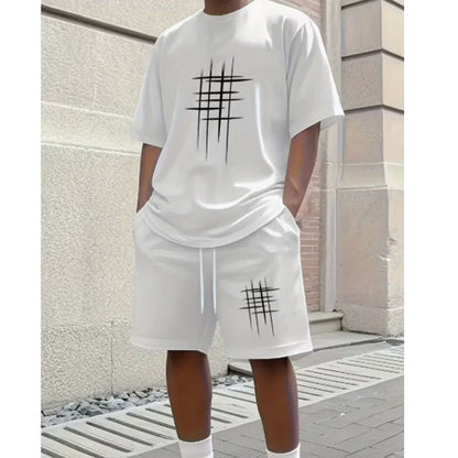 Men's Casual Top & Shorts 2-Piece Set – Loose Fit, Breathable & Fade-Resistant Graphic Print 😎👕