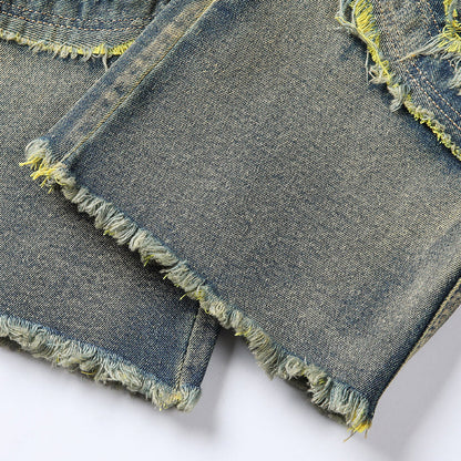 🎁2026 New Arrivals 49% OFF💥Men's Deconstructed Frayed Flare Jeans – Heavy Distressing, Vintage Wash, Patchwork Details ✨