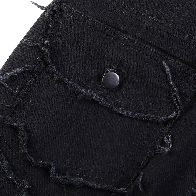 🎁2026 New Arrivals 49% OFF💥Men's Deconstructed Frayed Flare Jeans – Heavy Distressing, Vintage Wash, Patchwork Details ✨