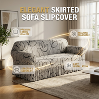 📢📢49% OFF !! ⏰High-Stretch Sofa Slipcover – Ruffled Hem & Full Protection