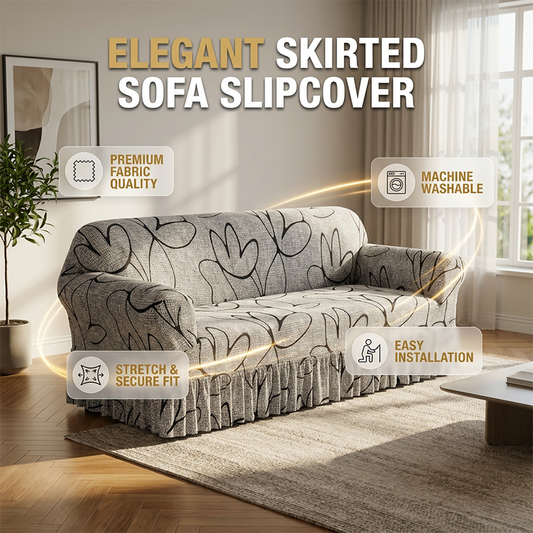 📢📢49% OFF !! ⏰High-Stretch Sofa Slipcover – Ruffled Hem & Full Protection