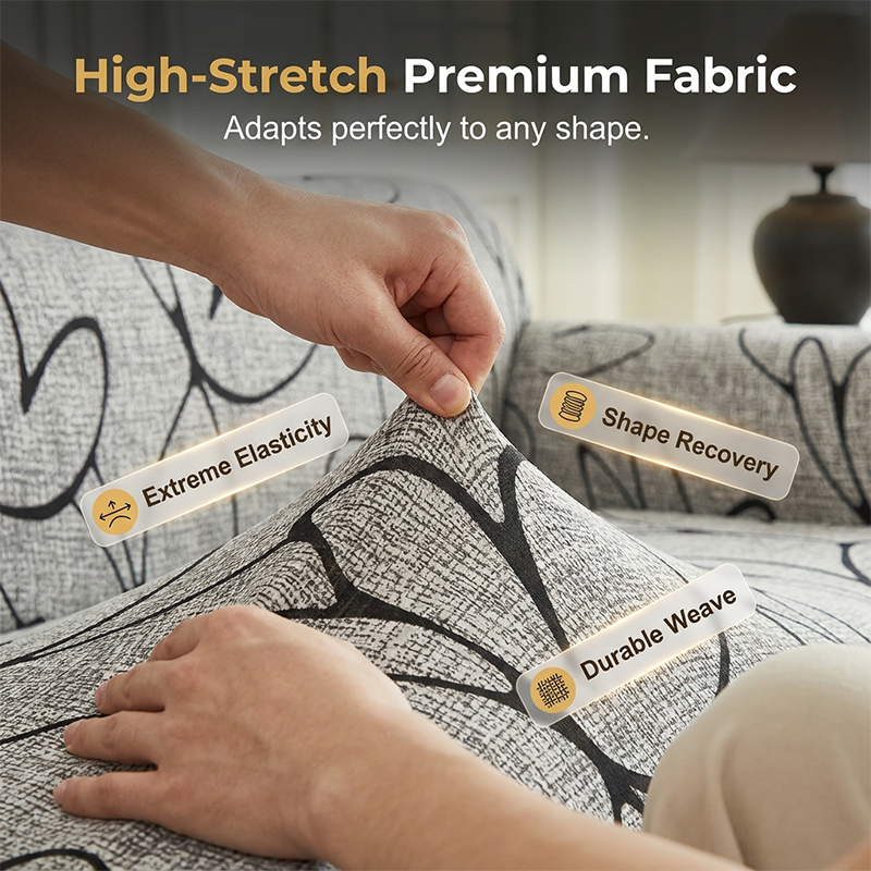 📢📢49% OFF !! ⏰High-Stretch Sofa Slipcover – Ruffled Hem & Full Protection