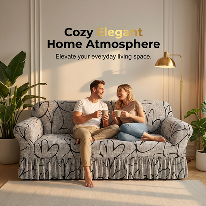📢📢49% OFF !! ⏰High-Stretch Sofa Slipcover – Ruffled Hem & Full Protection