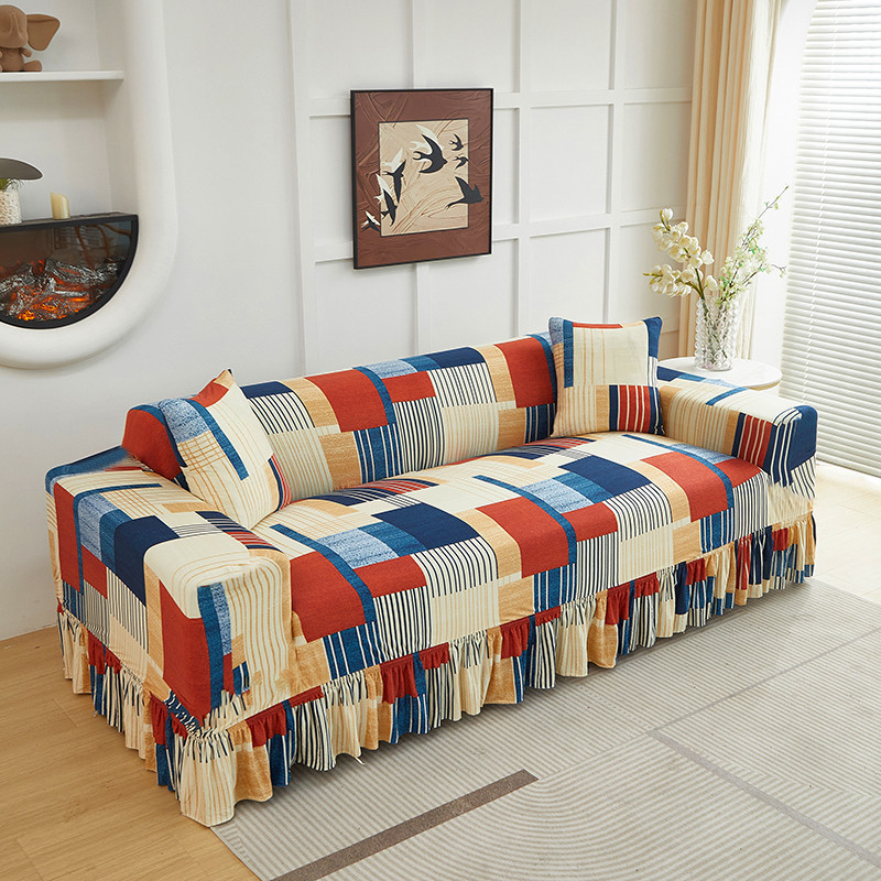 📢📢49% OFF !! ⏰High-Stretch Sofa Slipcover – Ruffled Hem & Full Protection