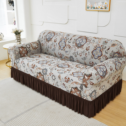 📢📢49% OFF !! ⏰High-Stretch Sofa Slipcover – Ruffled Hem & Full Protection