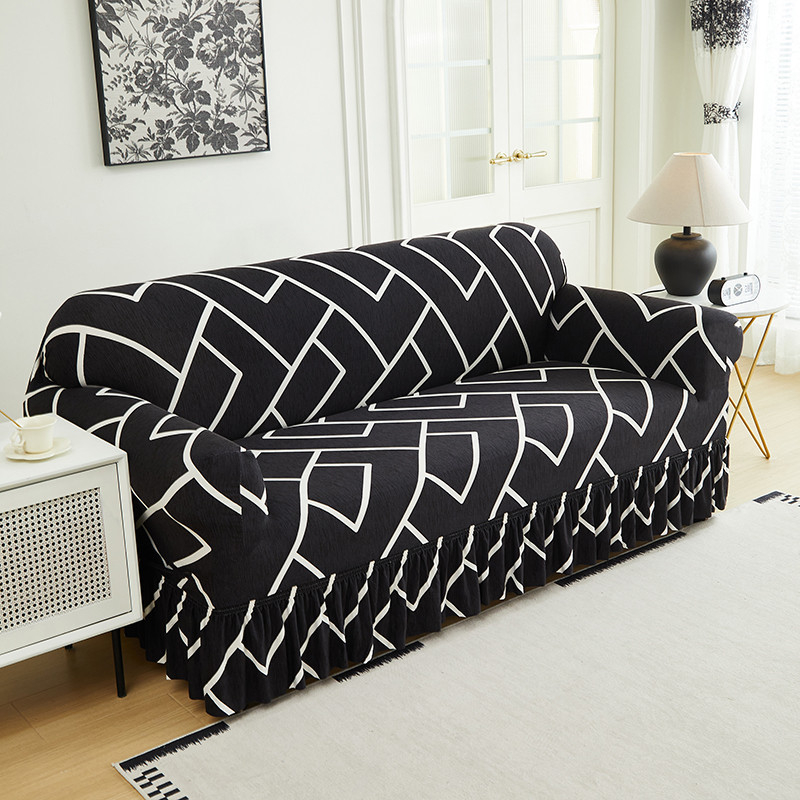📢📢49% OFF !! ⏰High-Stretch Sofa Slipcover – Ruffled Hem & Full Protection