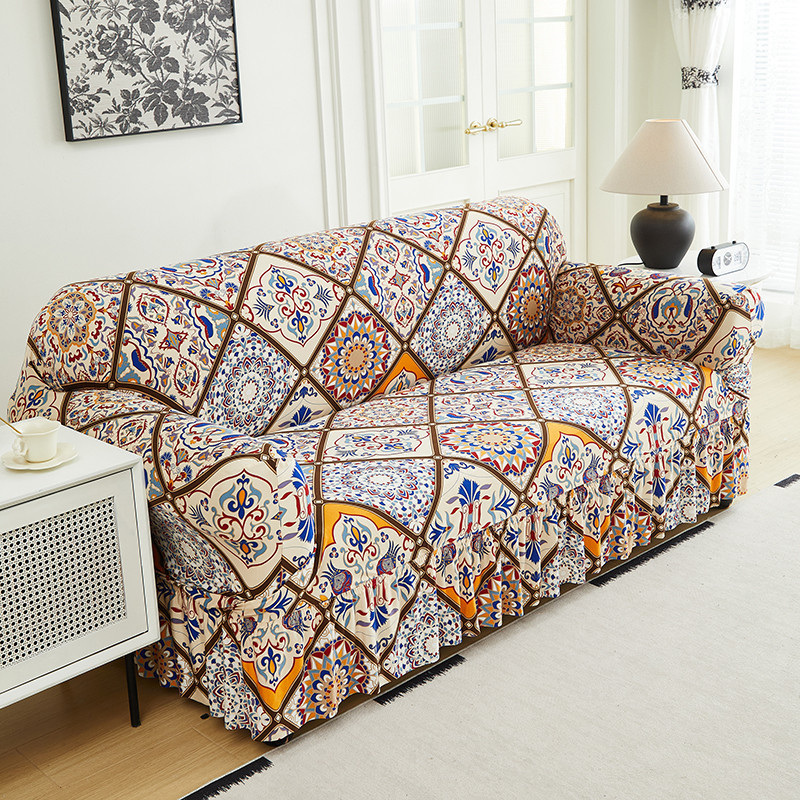 📢📢49% OFF !! ⏰High-Stretch Sofa Slipcover – Ruffled Hem & Full Protection