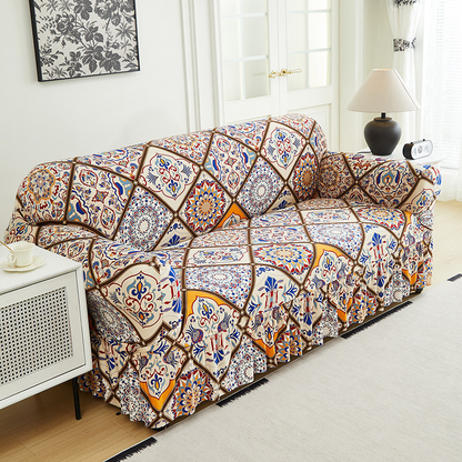 📢📢49% OFF !! ⏰High-Stretch Sofa Slipcover – Ruffled Hem & Full Protection