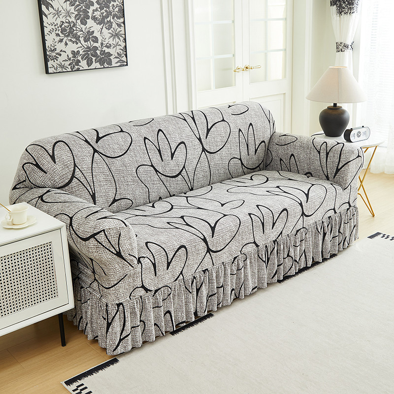 📢📢49% OFF !! ⏰High-Stretch Sofa Slipcover – Ruffled Hem & Full Protection