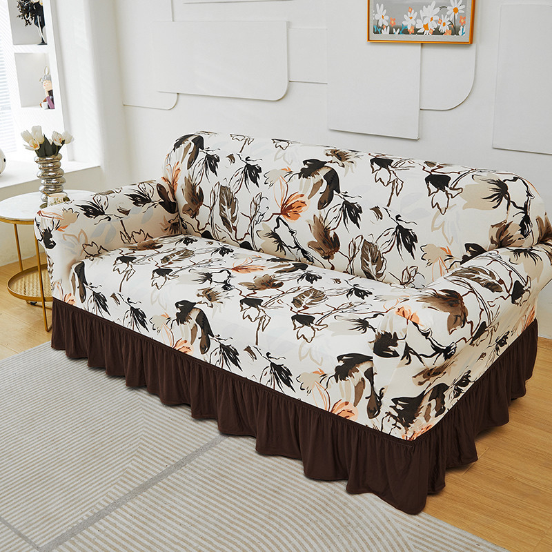 📢📢49% OFF !! ⏰High-Stretch Sofa Slipcover – Ruffled Hem & Full Protection