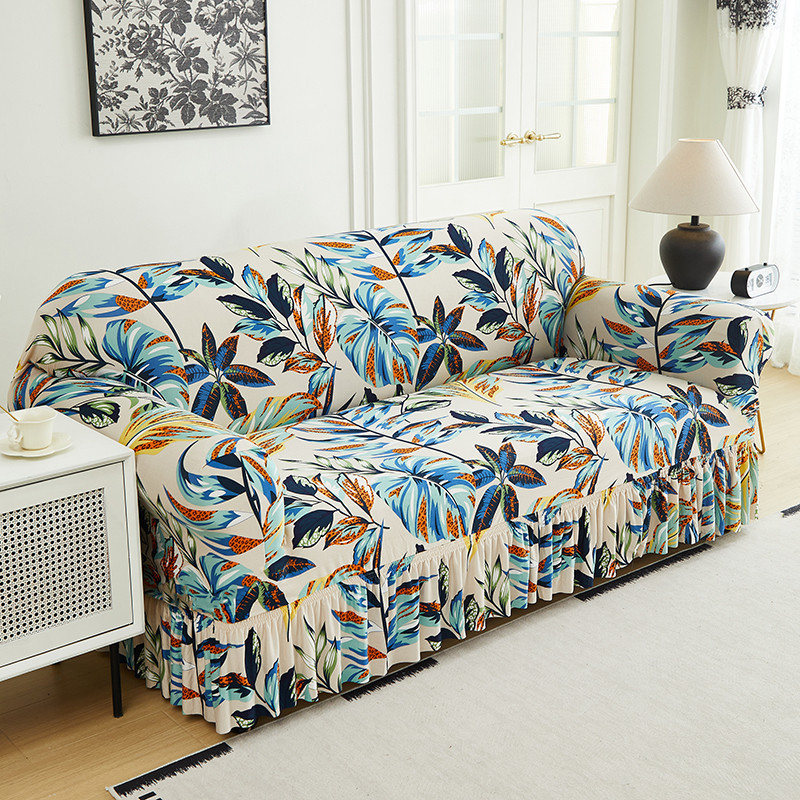 📢📢49% OFF !! ⏰High-Stretch Sofa Slipcover – Ruffled Hem & Full Protection