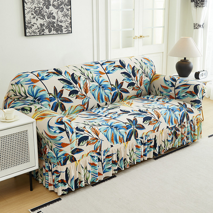 📢📢49% OFF !! ⏰High-Stretch Sofa Slipcover – Ruffled Hem & Full Protection
