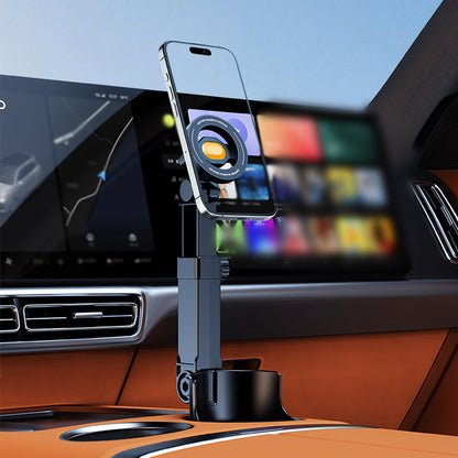 N52 Magnetic Car Mount with Cup Holder Base – 360° Adjustable, One-Hand Use & Drink-Friendly Design 🚗📱