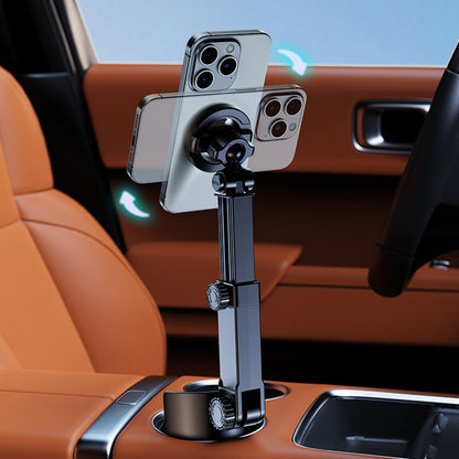N52 Magnetic Car Mount with Cup Holder Base – 360° Adjustable, One-Hand Use & Drink-Friendly Design 🚗📱