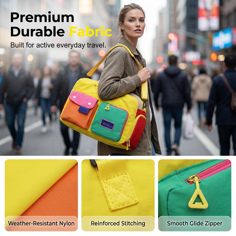 🎒 49% OFF NOW! 🏆 Casual Color Block Overnight Bag – Spacious & durable – Perfect for gym, travel or weekend trips – lightweight with carry handles 🧳