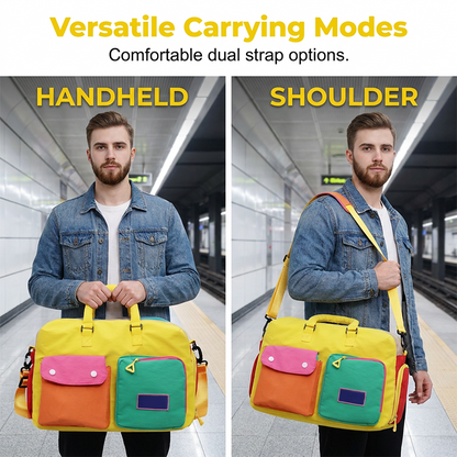 🎒 49% OFF NOW! 🏆 Casual Color Block Overnight Bag – Spacious & durable – Perfect for gym, travel or weekend trips – lightweight with carry handles 🧳