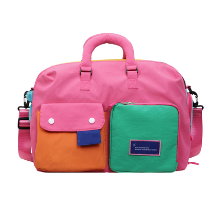 🎒 49% OFF NOW! 🏆 Casual Color Block Overnight Bag – Spacious & durable – Perfect for gym, travel or weekend trips – lightweight with carry handles 🧳