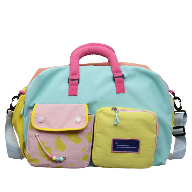 🎒 49% OFF NOW! 🏆 Casual Color Block Overnight Bag – Spacious & durable – Perfect for gym, travel or weekend trips – lightweight with carry handles 🧳