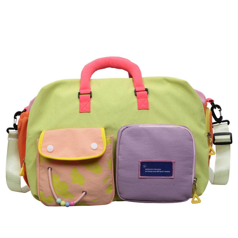 🎒 49% OFF NOW! 🏆 Casual Color Block Overnight Bag – Spacious & durable – Perfect for gym, travel or weekend trips – lightweight with carry handles 🧳