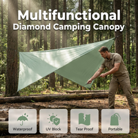 📢📢49% OFF !! ⏰Portable Diamond-Shaped Camping Tarp Sun Shelter