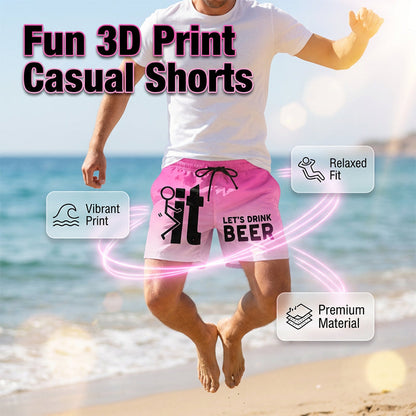🩳 LIMITED-TIME 49% OFF! 💥 Men's 3D Graphic Printed Casual Shorts – Quick-Dry, Elastic Waist, Vibrant Print ✨