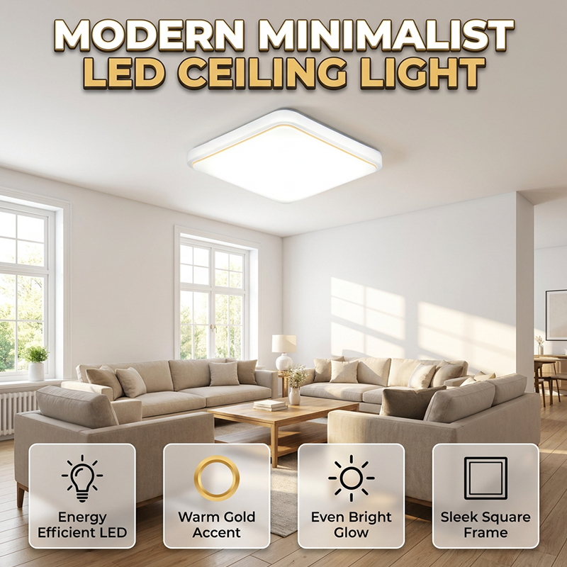 💡 LIMITED-TIME 49% OFF! 💥 Modern Square LED Ceiling Light – Minimalist, Eye-Caring, Flush Mount ✨