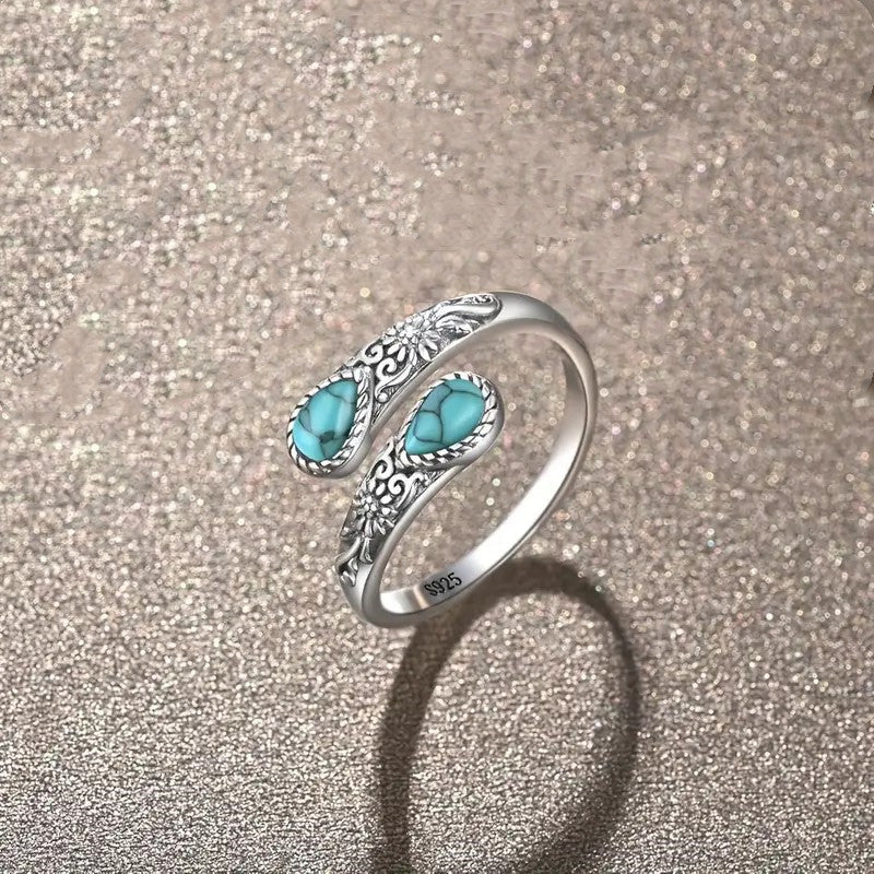 ⏳Limited-time 49% off⏰Vintage Adjustable Open Ring with Teardrop Glowing Zircon💧💍
