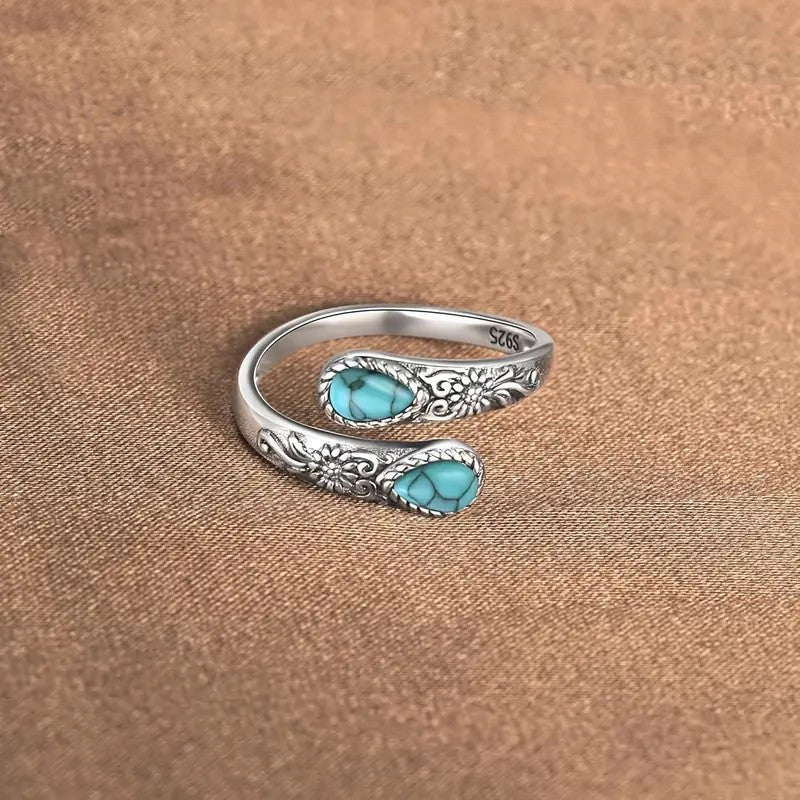 ⏳Limited-time 49% off⏰Vintage Adjustable Open Ring with Teardrop Glowing Zircon💧💍