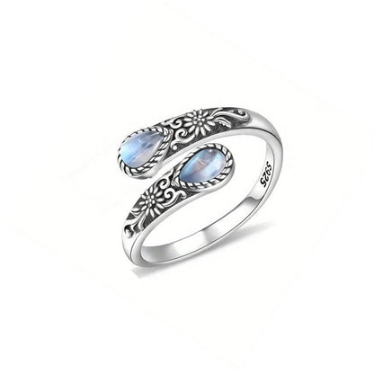 ⏳Limited-time 49% off⏰Vintage Adjustable Open Ring with Teardrop Glowing Zircon💧💍