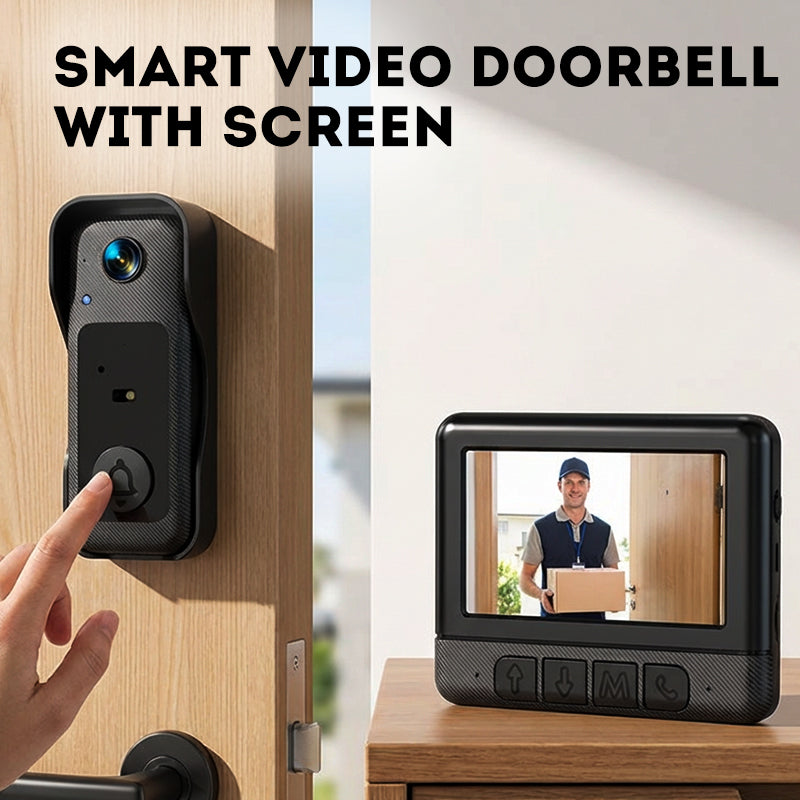 📹 49% OFF NOW! 🏆Wireless Smart Video Doorbell with Display Screen – 1080P HD & two-way audio – Motion detection, night vision & easy install – perfect for home security 🔔📱✨
