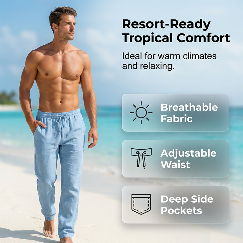 📢📢49% OFF !! ⏰Men's Casual Linen Drawstring Trousers