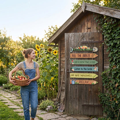 💖Limited-time 49% OFF🏡Rustic Wooden Garden Hanging Sign Wall Decor Plaque