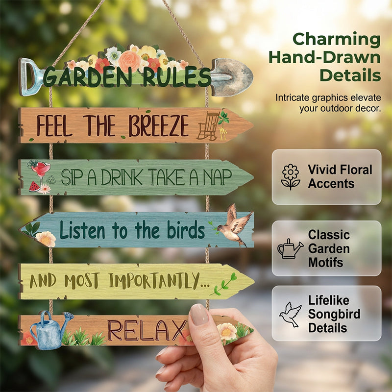 💖Limited-time 49% OFF🏡Rustic Wooden Garden Hanging Sign Wall Decor Plaque