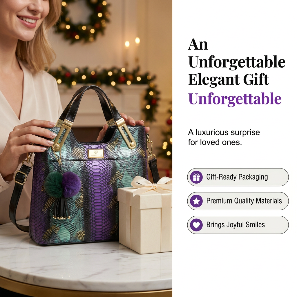 🏆LAST DAY SALE 49% OFF🔥Elegant Snakeskin PU Leather Tote Bag