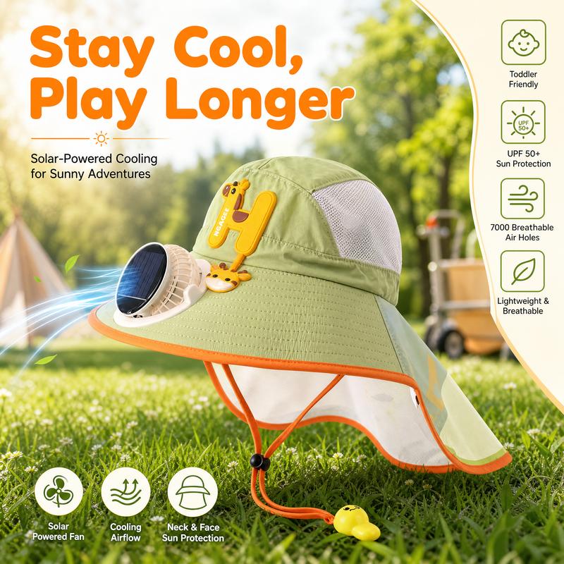 🔥HOT SALE🌬️Sun Protection Flap Hat with Built in Cooling Fan