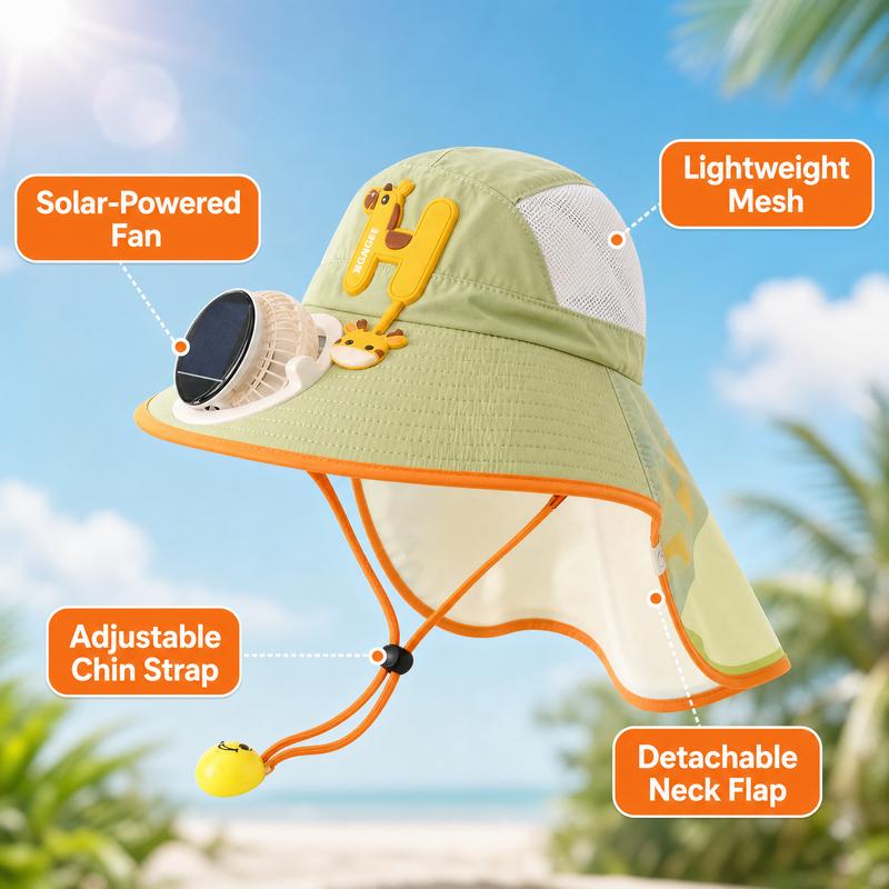 🔥HOT SALE🌬️Sun Protection Flap Hat with Built in Cooling Fan