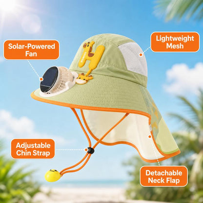 🔥HOT SALE🌬️Sun Protection Flap Hat with Built in Cooling Fan