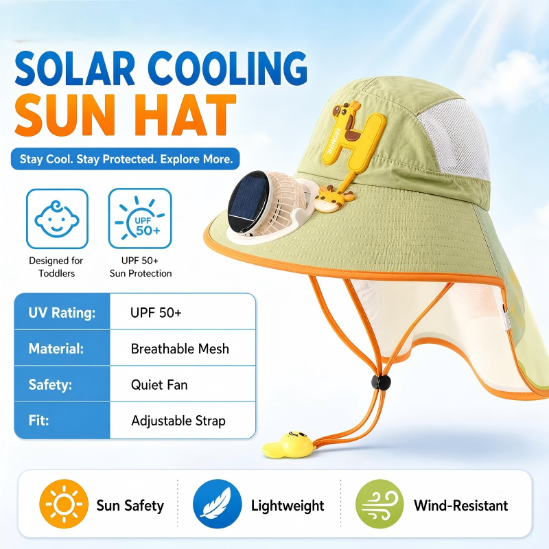🔥HOT SALE🌬️Sun Protection Flap Hat with Built in Cooling Fan