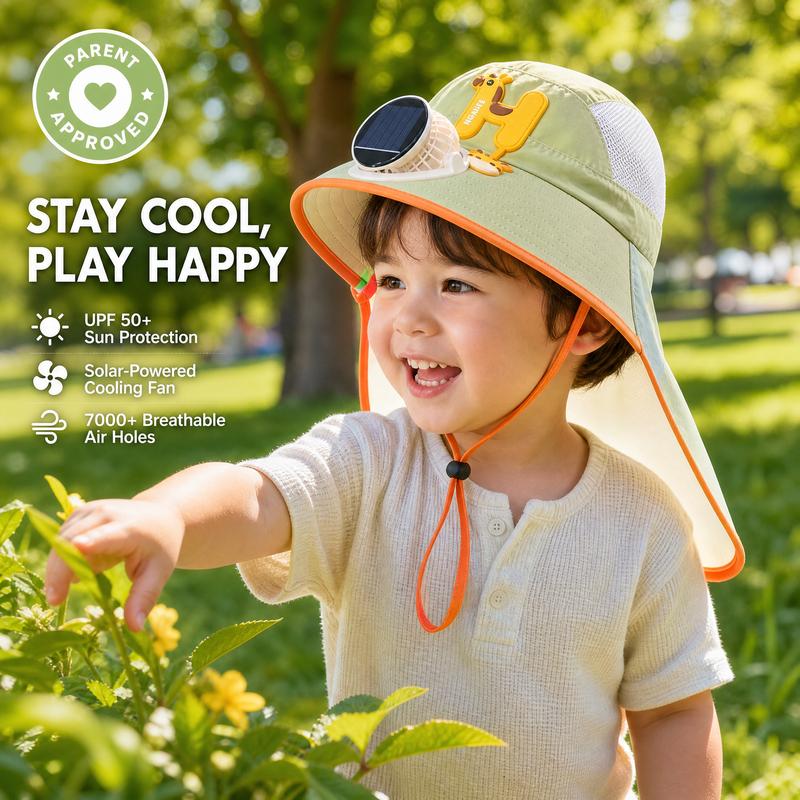🔥HOT SALE🌬️Sun Protection Flap Hat with Built in Cooling Fan