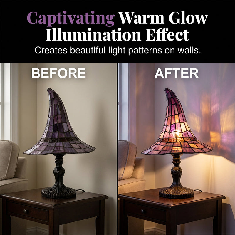🏆LAST DAY 48% OFF🔮Enchanting Ambiance Stained Glass Witch Lamp✨