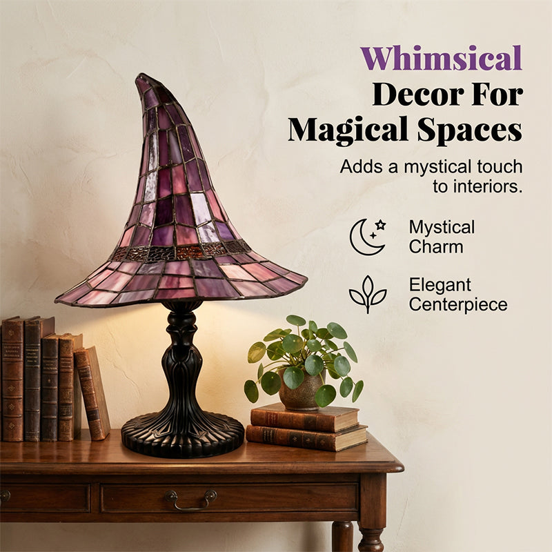 🏆LAST DAY 48% OFF🔮Enchanting Ambiance Stained Glass Witch Lamp✨