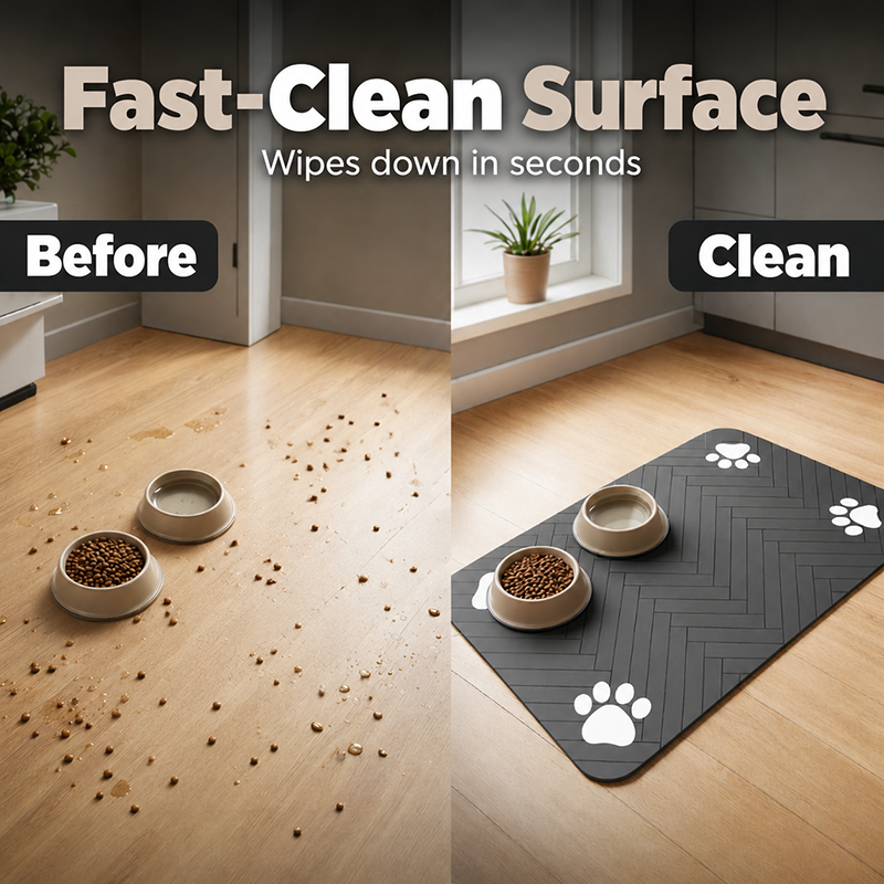 🏆LAST DAY 49% OFF🐾Easy-Clean Pet Feeding Mat