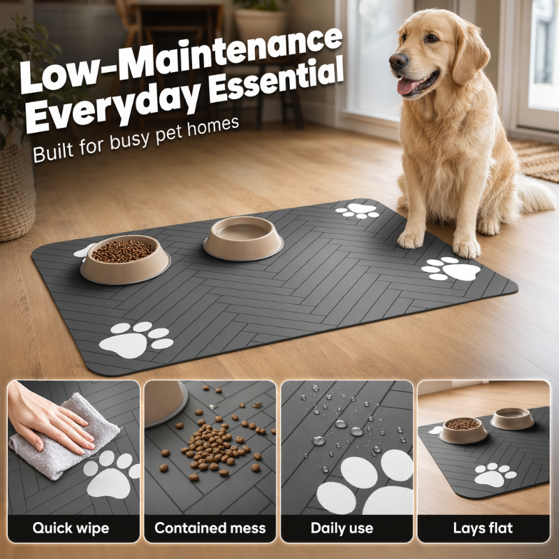 🏆LAST DAY 49% OFF🐾Easy-Clean Pet Feeding Mat