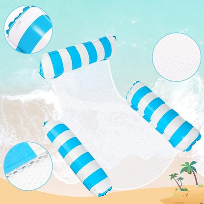 🏆LAST DAT 49% OFF🌊Colorful Striped Inflatable Pool Float with Inflator
