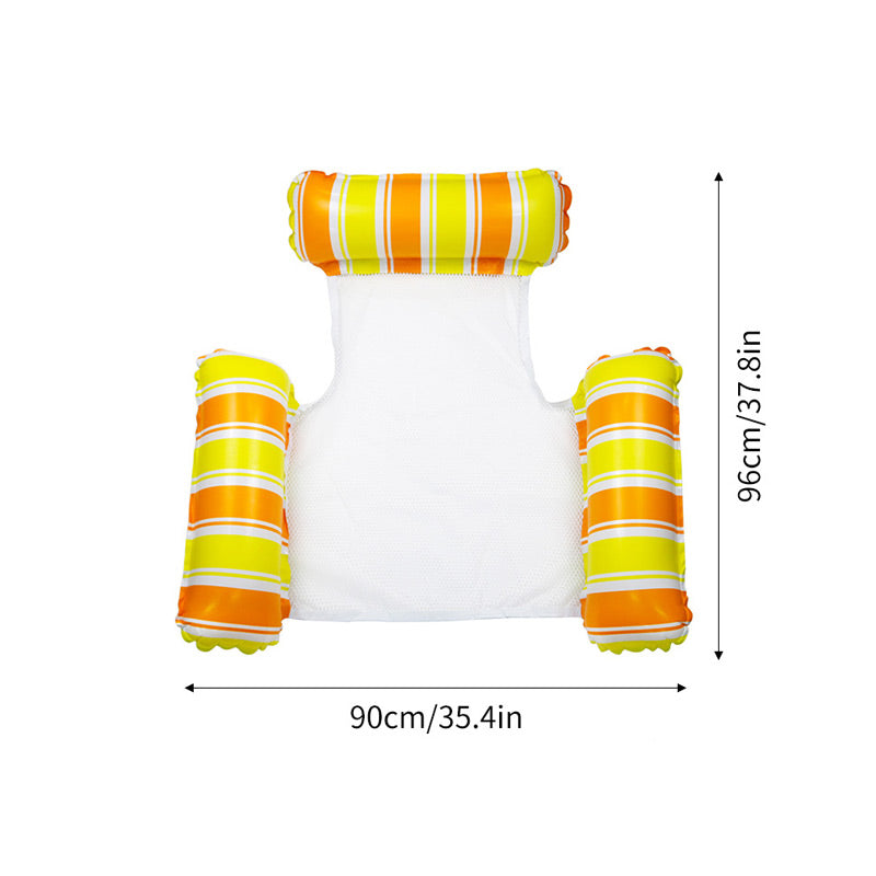 🏆LAST DAT 49% OFF🌊Colorful Striped Inflatable Pool Float with Inflator