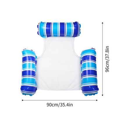 🏆LAST DAT 49% OFF🌊Colorful Striped Inflatable Pool Float with Inflator