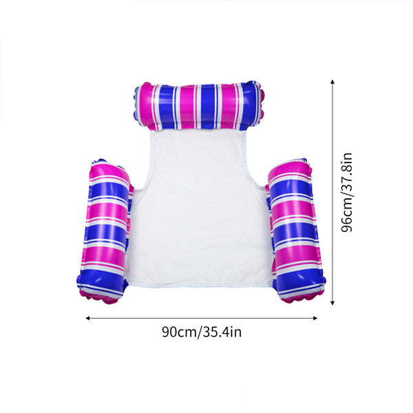 🏆LAST DAT 49% OFF🌊Colorful Striped Inflatable Pool Float with Inflator