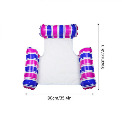 🏆LAST DAT 49% OFF🌊Colorful Striped Inflatable Pool Float with Inflator