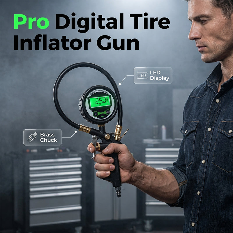 🏆HOT SALE 49% OFF🚗Digital Tire Inflator with Pressure Gauge LED Backlit Air Chuck