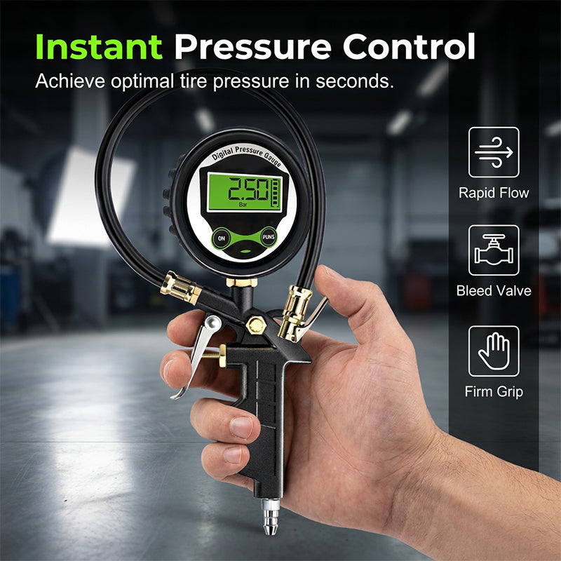 🏆HOT SALE 49% OFF🚗Digital Tire Inflator with Pressure Gauge LED Backlit Air Chuck
